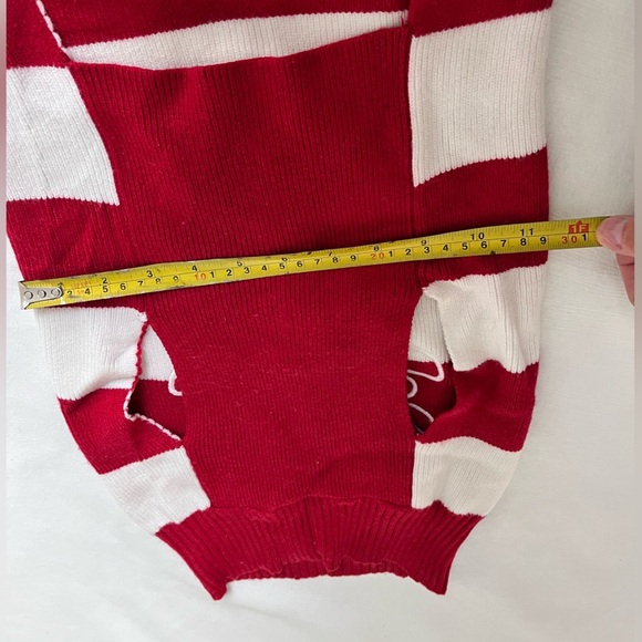 Christmas dog reindeer Red and White Dog Sweater - Picture 4 of 5